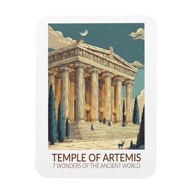 Imán Temple of Artemis Seven Wonders of the World Art (Vertical)