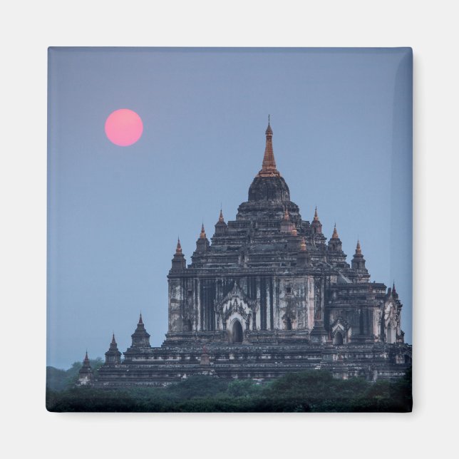 Imán Templo budista al atardecer (Frente)