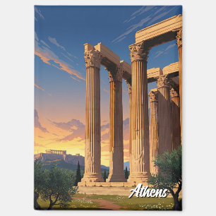 Imán Templo de Atenas en la Olimpíada Zeus Grecia Viaje