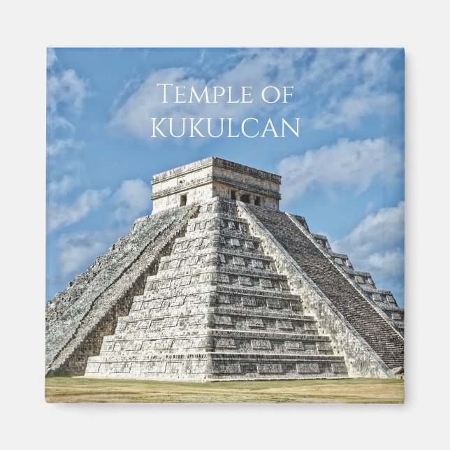 Imán Templo de Kukulcán, Pirámide, Chichén Itza, México (Frente)