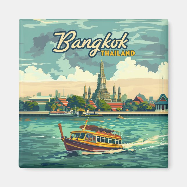 Imán Templo de viajes de cosecha en Bangkok Tailandia A (Frente)