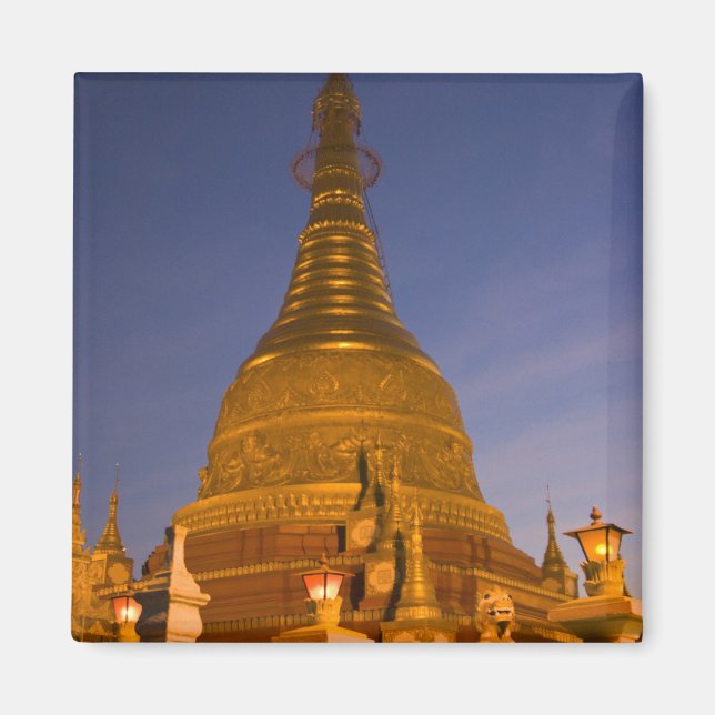 Imán Templo Shwe Myin Tin, atardecer, Make Tehi Lar, (Frente)
