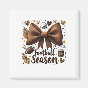 Imán Temporada de fútbol de Game Day Bow Coquette