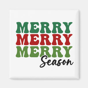 Imán Temporada de merry Merry - Arte de vacaciones retr