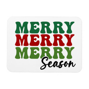 Imán Temporada de merry Merry - Arte de vacaciones retr