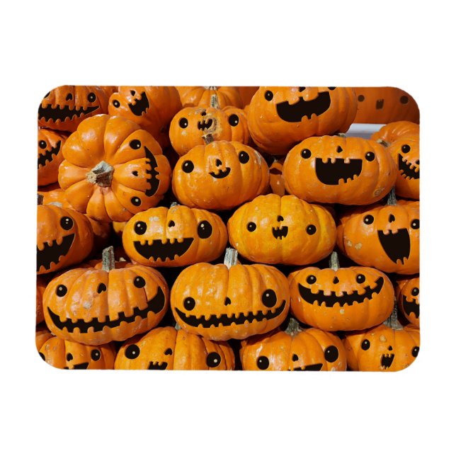 Imán Temporada de otoño de Happy Pumpkins (Horizontal)