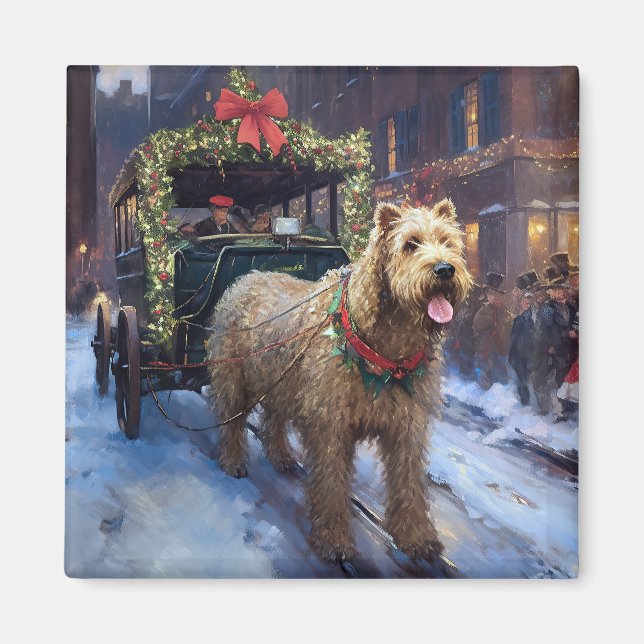 Imán Temporada festiva de los Navidades Wheaten Terrier (Frente)