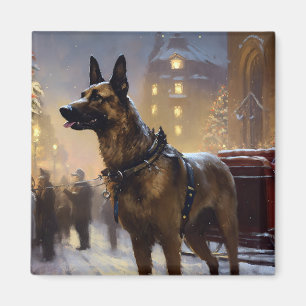 Imán Temporada festiva de Navidad del Malinoi belga