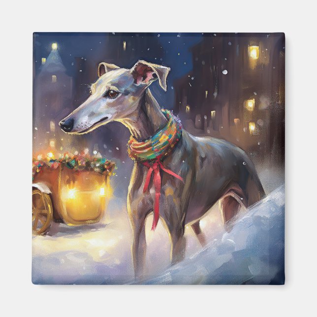 Imán Temporada festiva de Navidades de Greyhound