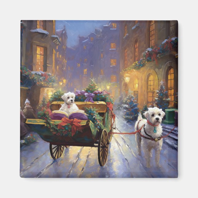 Imán Temporada festiva de Navidades malteses (Frente)