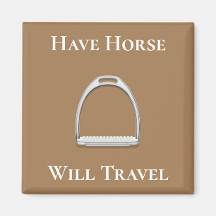 Imán "Ten Horse Will Travel" Stirrup Iron Brown