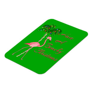 Imán Ten Un Flamingo De Navidades De Playa