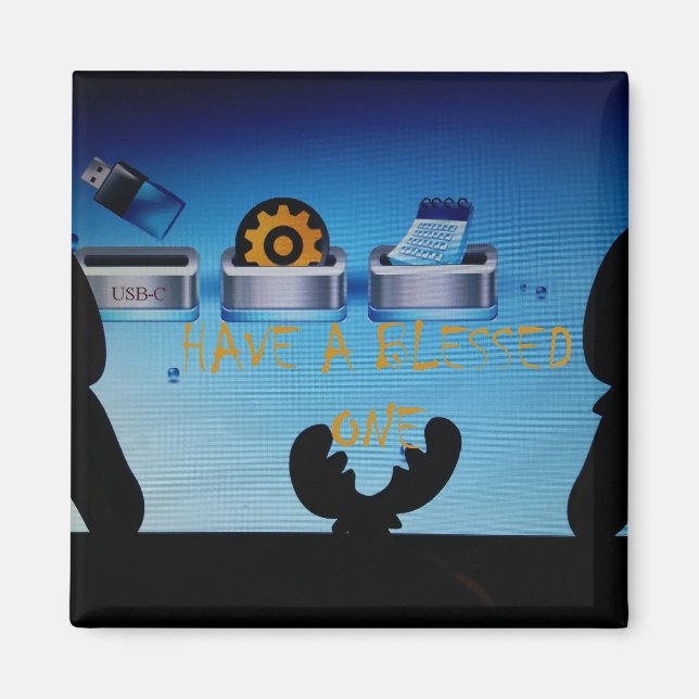 Imán Ten una bendición Feliz Navidad - un festival digi (Frente)