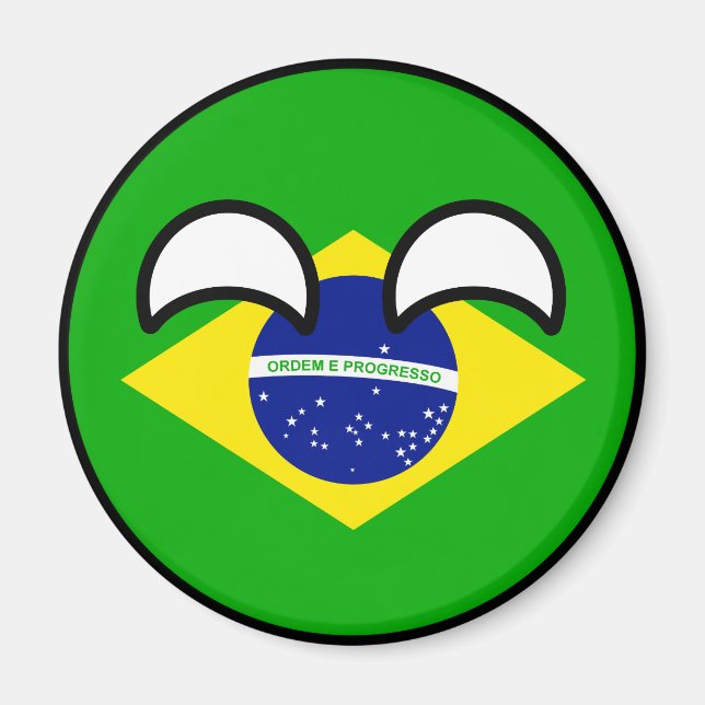 Imán Tendencia divertida Geeky Brasil Countryball (Frente)