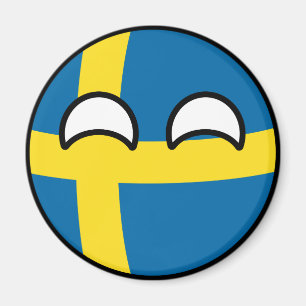 Imán Tendencia divertida Geeky Suecia Countryball