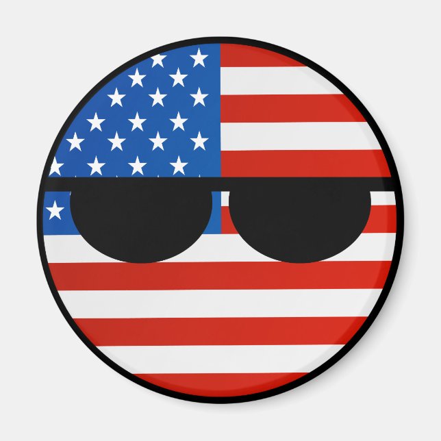 Imán Tendencia divertida Geeky USA Countryball (Frente)