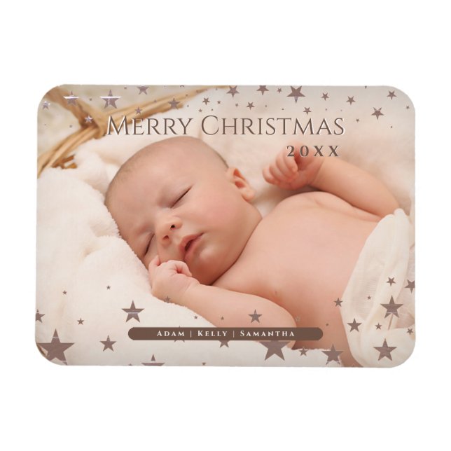 Imán Tender Starry Navidad Personalizado Foto Vacacione (Horizontal)