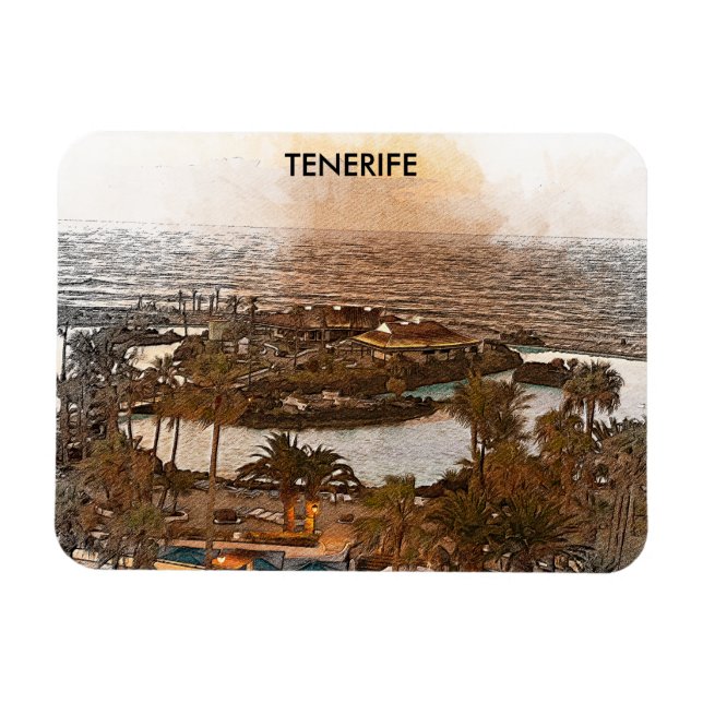 Imán Tenerife Canarias España Viaje vintage (Horizontal)