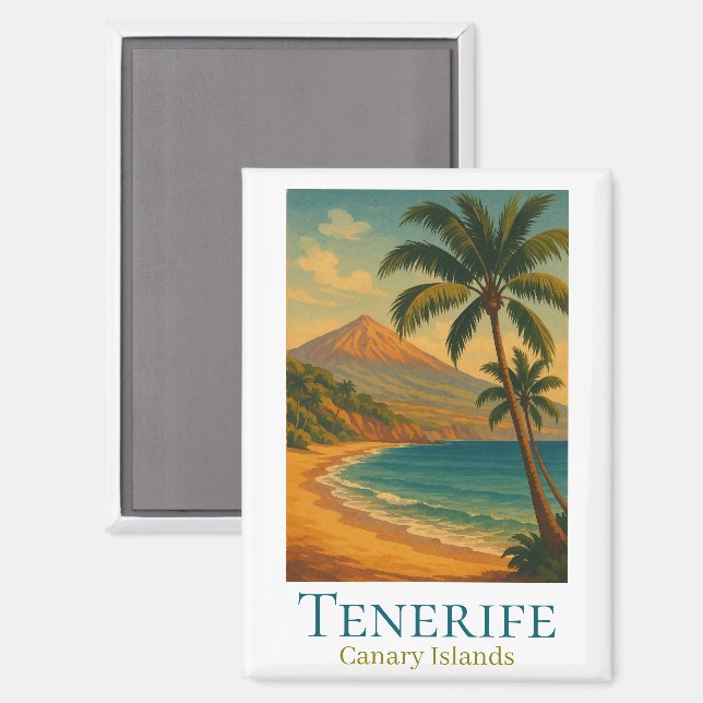Imán Tenerife Islas Canarias Montaña Teide Isla Español (Anverso/Reverso)
