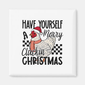 Imán Tenga un feliz y alegre pollo de Navidad C