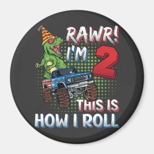 Imán Tengo 2 años así es como rollo Dinosaur Monster Tr