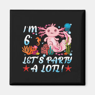 Imán Tengo 6 años, Fiesta A Lotl Cute Axolotl Anime Gif