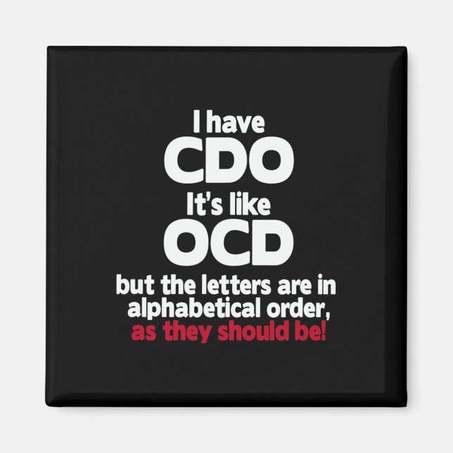 Imán Tengo Cdo - Es como Ocd pero las cartas están aden (Frente)
