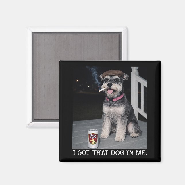 Imán Tengo Ese Perro Dentro De Mí, Funny Miniature Schn (Anverso/Reverso)