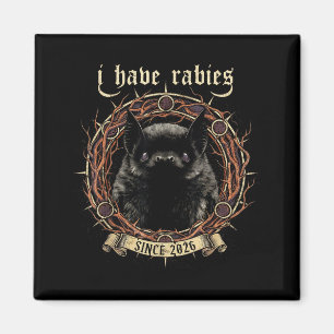 Imán Tengo Rabia Camiseta Humor Oscuro Gótico Murciélag