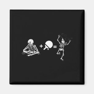 Imán Tenis de mesa divertida con esqueleto y ping pong
