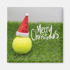 Imán Tenis Feliz Navidad con la pelota de tenis Santa s