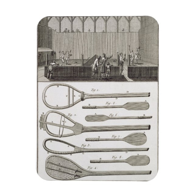 Imán Tenis real y construcción de racquets, desde (Vertical)