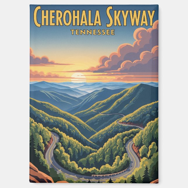 Imán Tennessee Cherohala Skyway Souvenir (Anverso)