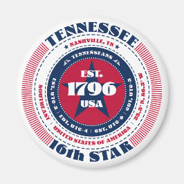 Imán Tennessee Circle Typography Souvenir Magnet