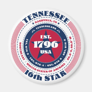 Imán Tennessee Circle Typography Souvenir Magnet