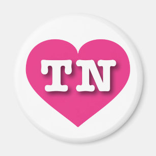 Imán Tennessee Hot Pink Heart - Amo TN