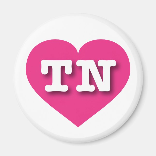 Imán Tennessee Hot Pink Heart - Amo TN (Frente)