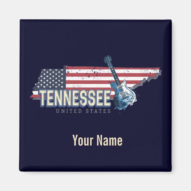 Imán Tennessee United States Retro State Vintage USA (Frente)