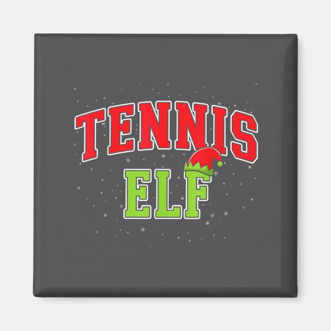 Imán Tennis Elf Christmas Family Matching Group Xmas  (Frente)