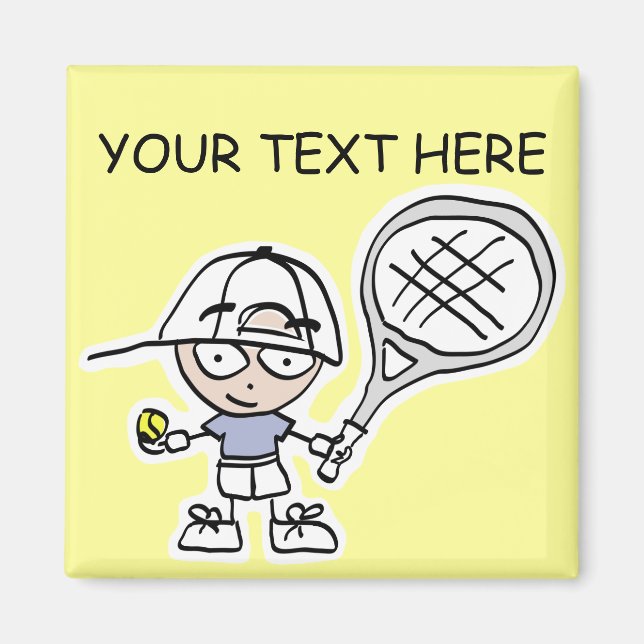 Imán Tennis Magnet con un lindo personalizado de un jug (Frente)