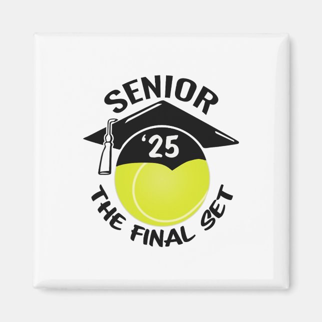 Imán Tennis Senior 2025 El Final Set Graduation Cap (Frente)