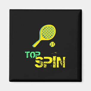 Imán Tennis Sport Pop Art, Green & Yellow Racket & Ball