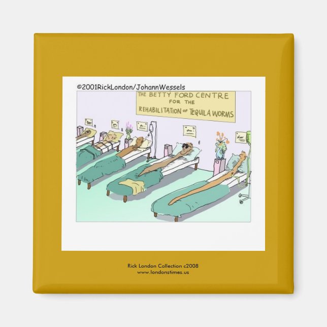 Imán Tequila Worm Rehab Funny Personalizado Novedad Mag (Frente)