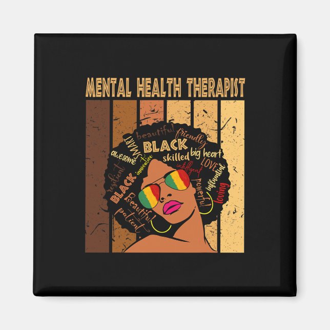 Imán Terapia de salud mental Afromujeres Historia negra (Frente)