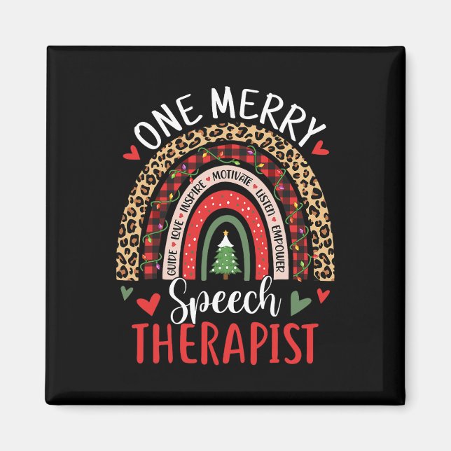 Imán Terapia del habla Navidades del arcoiris Lenguaje  (Frente)