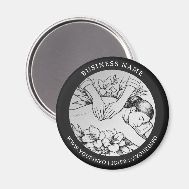 Imán Terapia Masajista Manos Curadoras Energía Spa Well (Anverso/Reverso)