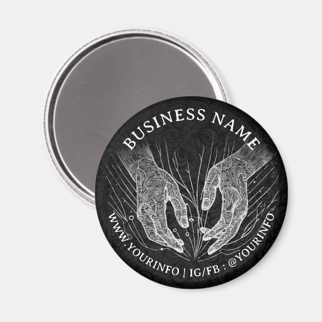 Imán Terapia Masajista Manos Curadoras Energía Spa Well (Anverso/Reverso)