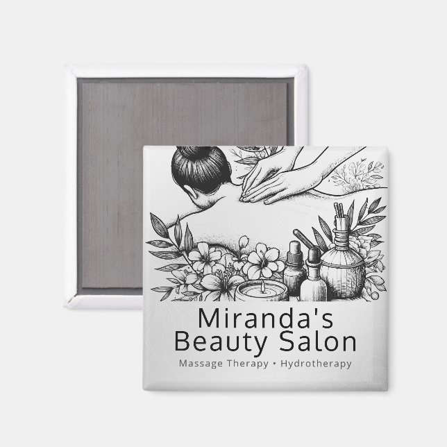 Imán Terapia Masajista Manos Curadoras Energía Spa Well (Anverso/Reverso)