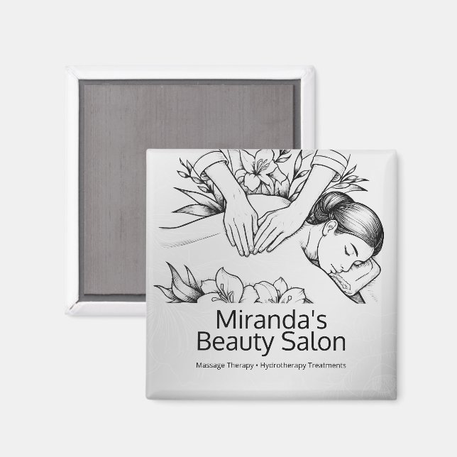 Imán Terapia Masajista Manos Curadoras Energía Spa Well (Anverso/Reverso)