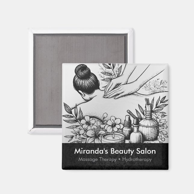 Imán Terapia Masajista Manos Curadoras Energía Spa Well (Anverso/Reverso)